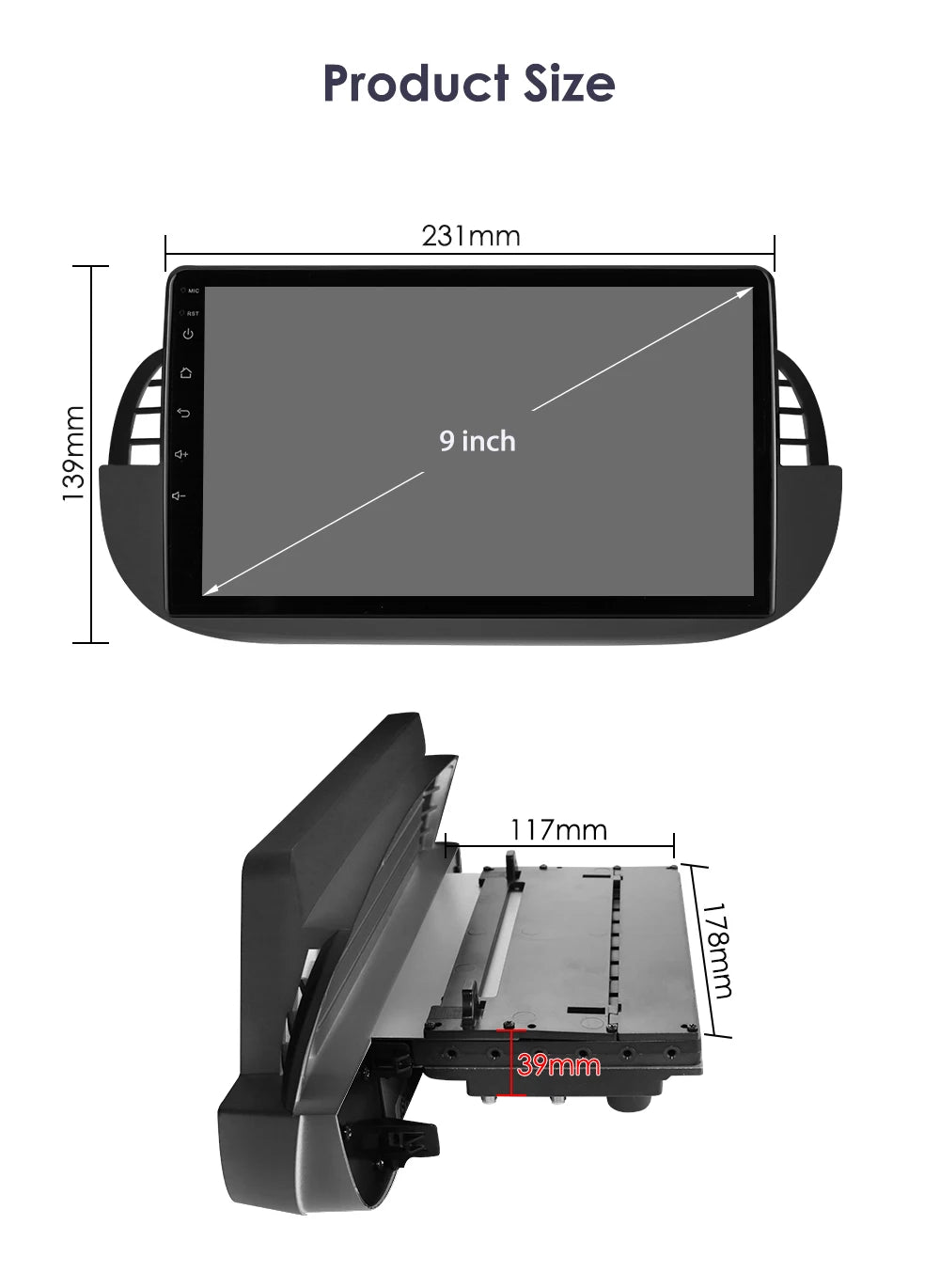 ANDROID 9" FIAT ABARTH 500 595 2007-2016