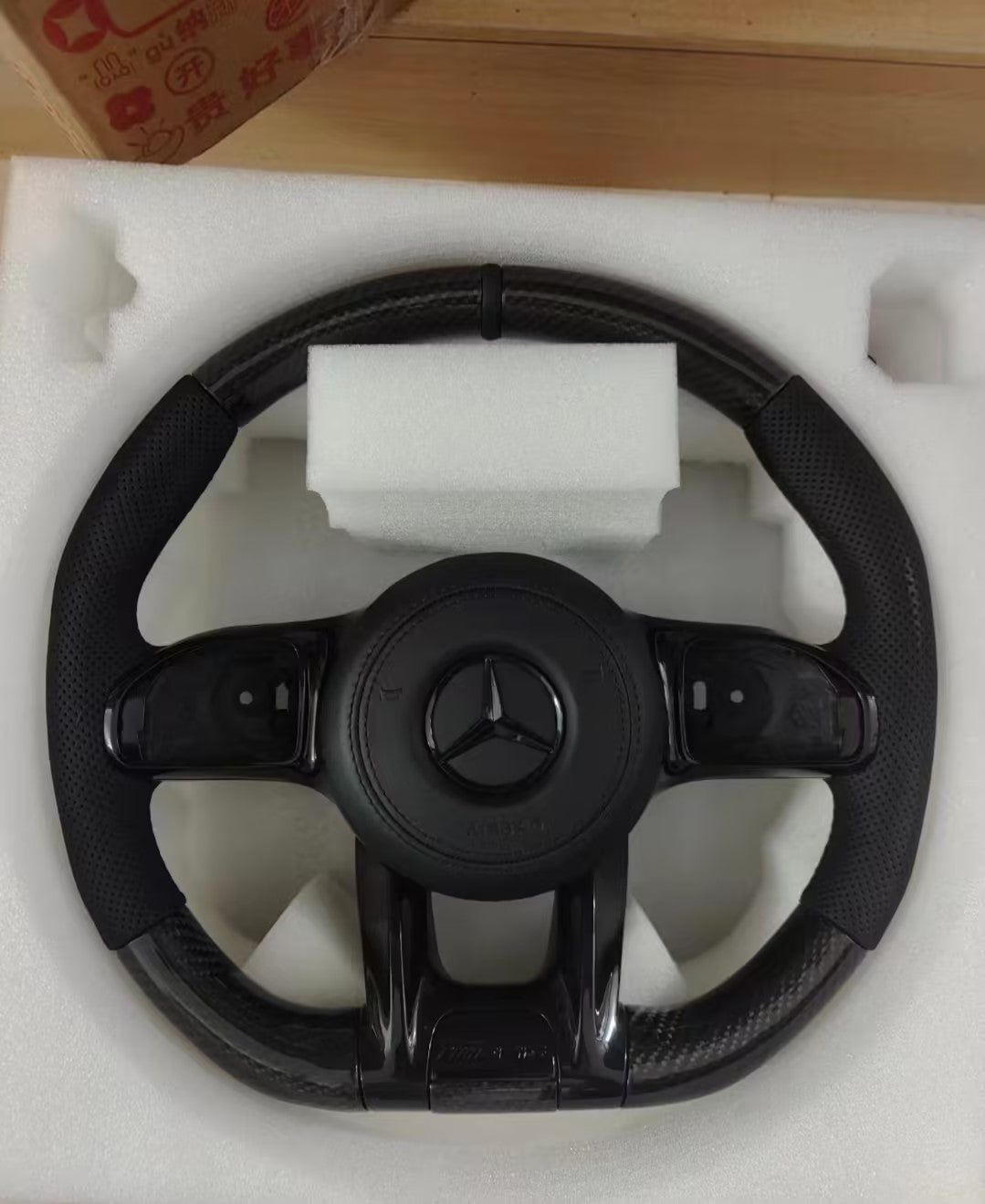 MERCEDES-BENZ AMG CUSTOM PERSONALIZED STEERING WHEEL LEATHER-CARBON 