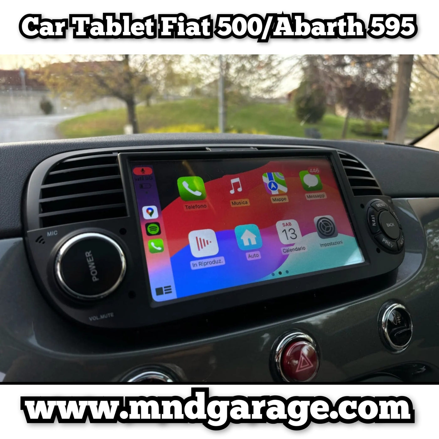 Fiat Abarth 500 2007-2015 7" ANDROID 13 64GB carplay android auto gps navigator wifi bluetooth