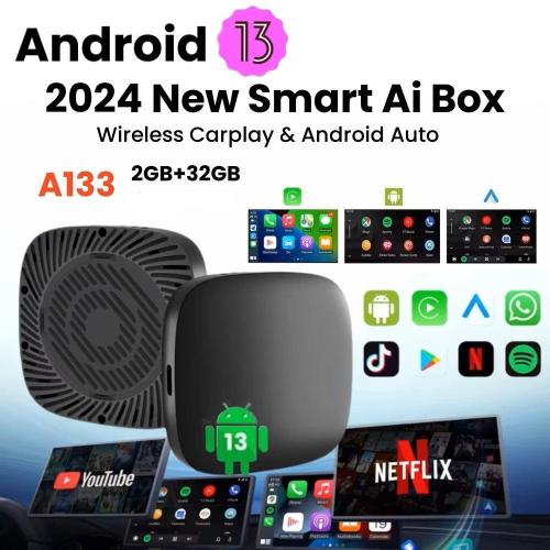 Box Universale Carplay Ai Box Wireless CarPlay Android auto Tv Box per Youtube Netflix Google Play store usb iphone android