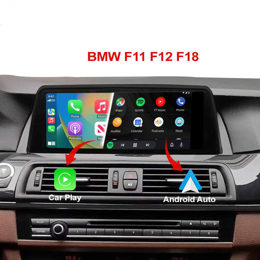 BMW Serie 5 F10 F11 F18 CIC NBT Wireless CarPlay Android Auto Linux Head Unit Video Touch Display Screen