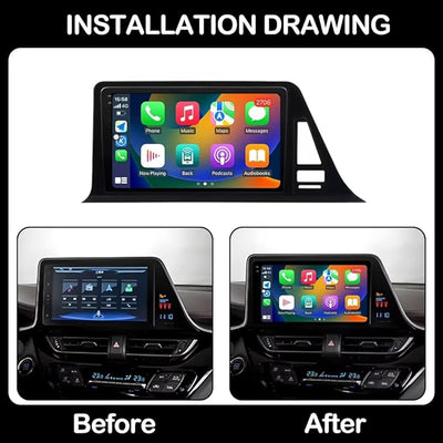 TOYOTA CH-R QLED APPLE CARPLAY ANDROID AUTO GPS WIFI 4G DSP MONITOR NAVIGATORE