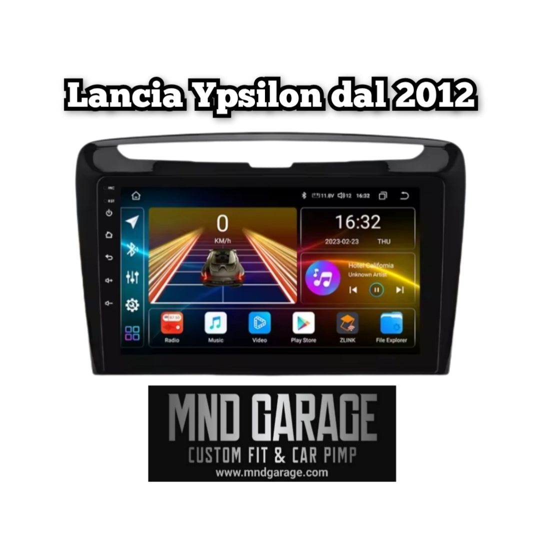 Car Tablet 9" LANCIA YPSILON 2012-2023  Android 14  – 8 CORE Navigatore GPS, Bluetooth, Wi-Fi, Touchscreen