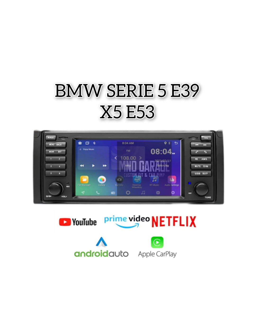 BMW SERIE 5 E39 M5 1997 1998 1999 2000-2003 Android 7" HD CARPLAY ANDROID AUTO