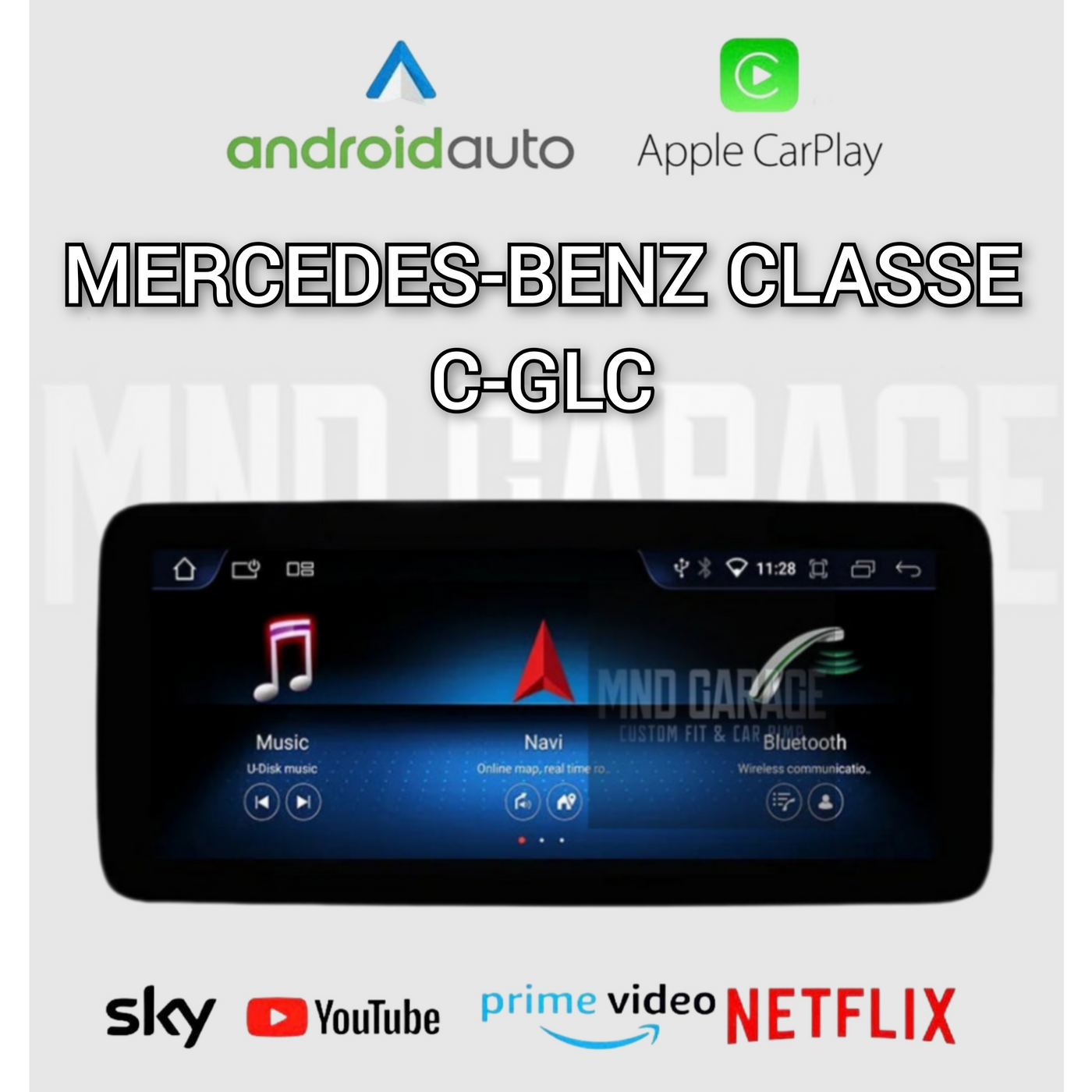 10.25"/12.3" NTG 5 - 5.5 Android 14  Mercedes Benz CLASSE C V GLC X Class W205 W446 W447 X253 Carplay Android auto wireless monitor schermo navigatore