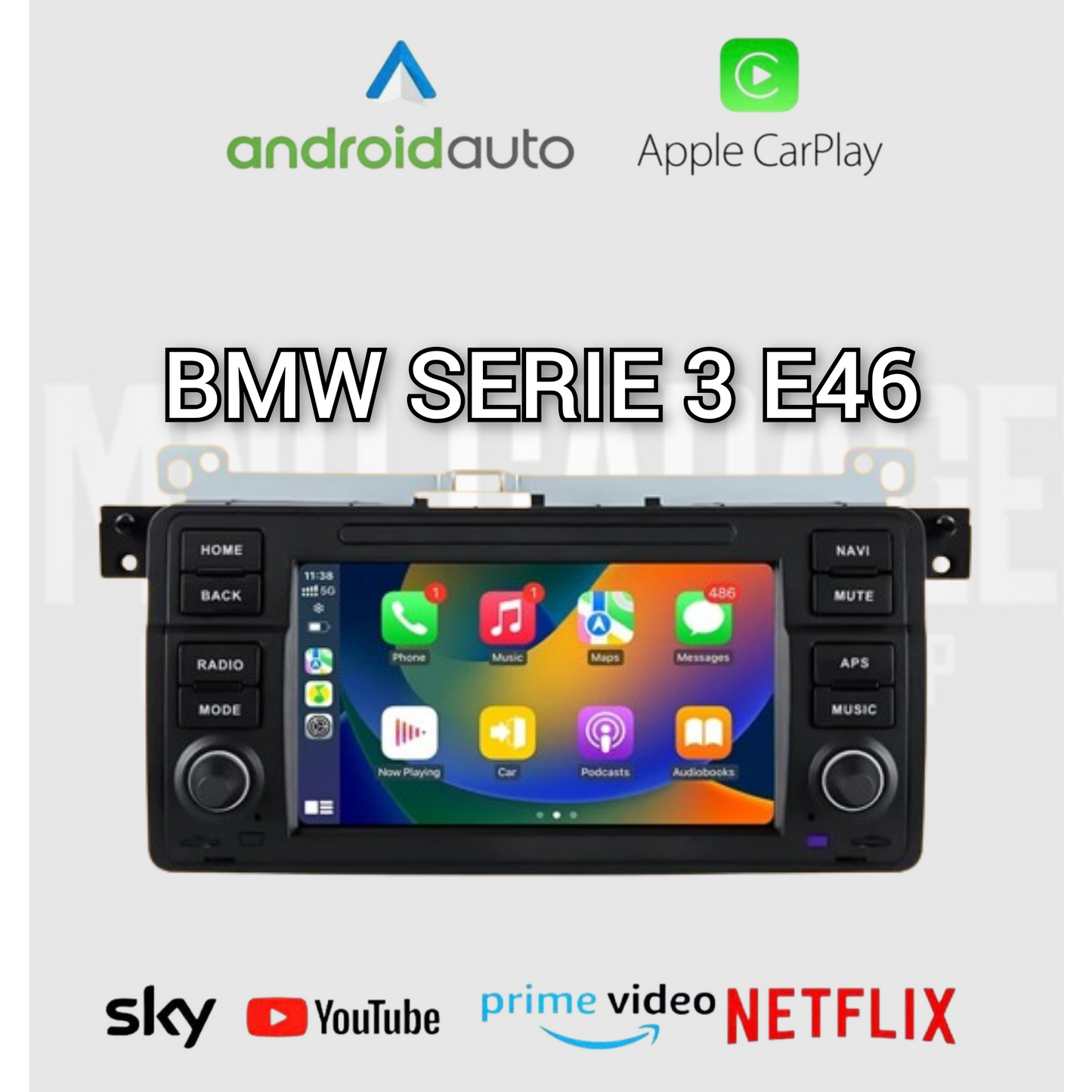 Bmw serie 3 e46 7" carplay ANDROID AUTO WIFI RADIO NAVIGATORE BLUETOOTH GPS