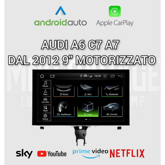 Audi A6 C7 A7 2012-2018 DSP 9" MOTORIZZATO Touch Screen DSP WIFI SIM GPS  Android Car Carplay Audi