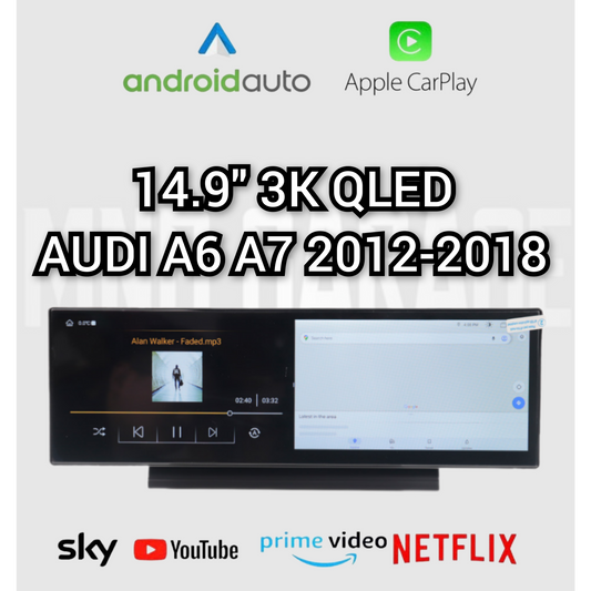 Audi A6 A7 C7 4G AUDI 2012-2018 14.9" QLED 3K WIFI 4G ANDROID AUTO CARPLAY MONITOR CAR TABLET SCHERMO