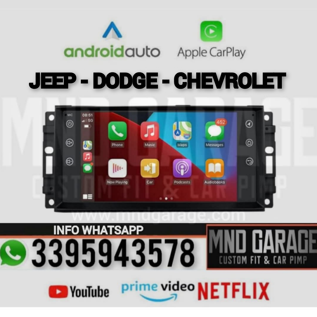 JEEP WRANGLER COMPASS GRAND CHEROKEE DODGE CHRYSLER 7 inch Android 13 Car Radio GPS Navigation Stereo Carplay BT RDS wifi carplay android auto