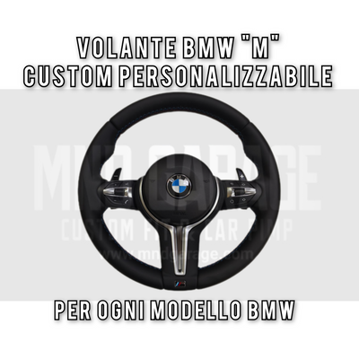 VOLANTE BMW CUSTOM PERSONALIZZATO "M" STEERING WHEEL PELLE PADDLE ALLUMINIO