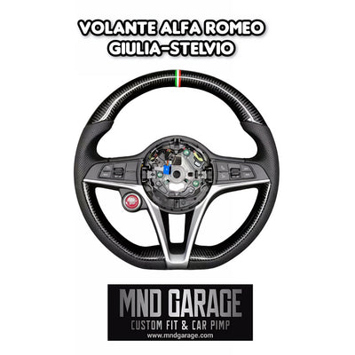 VOLANTE CUSTOM QUADRIFOGLIO in CARBONIO e PELLE per Alfa Romeo GIULIA e STELVIO 2016-2025