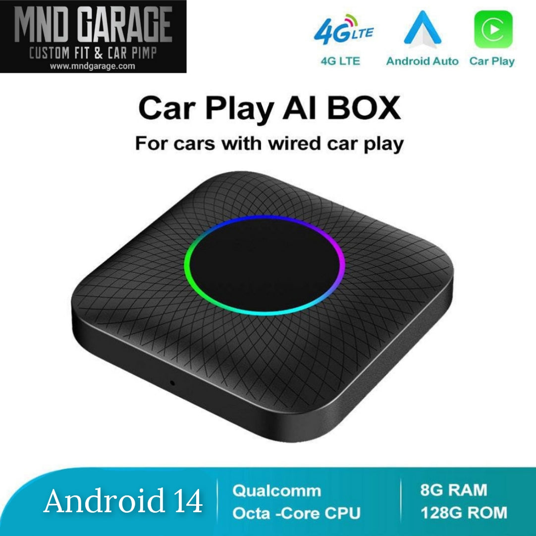BOX Android 8G+128G CarPlay AI Box CPU 8-Core 6125 Wireless CarPlay Android Auto Netflix YouTube Car AI Boxs Wi-Fi potente Bluetooth Assistente vocale USB SNAPDRAGON