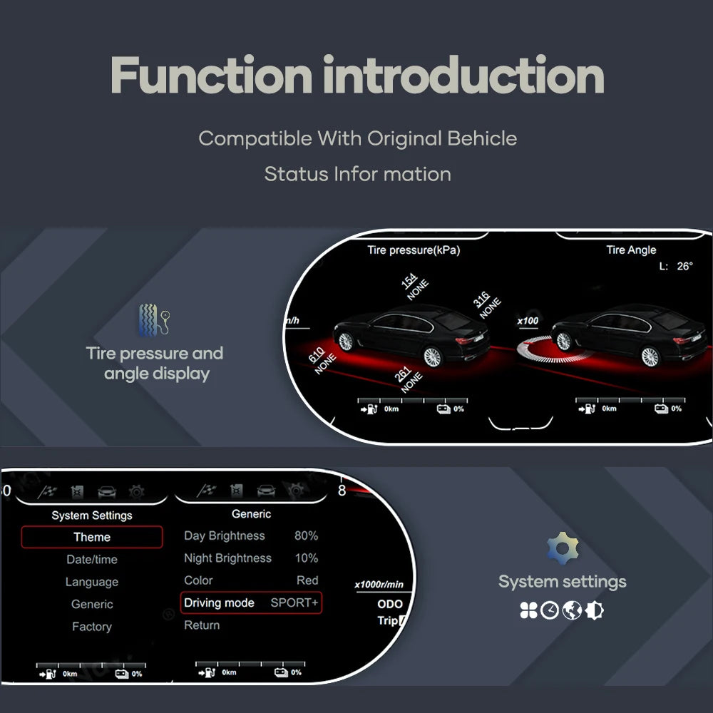 BMW X1 E84 X3 E83 X5 E70 X6 E71 VIRTUAL COCKPIT 12.3" ULTRACLEAR PLUG AND PLAY