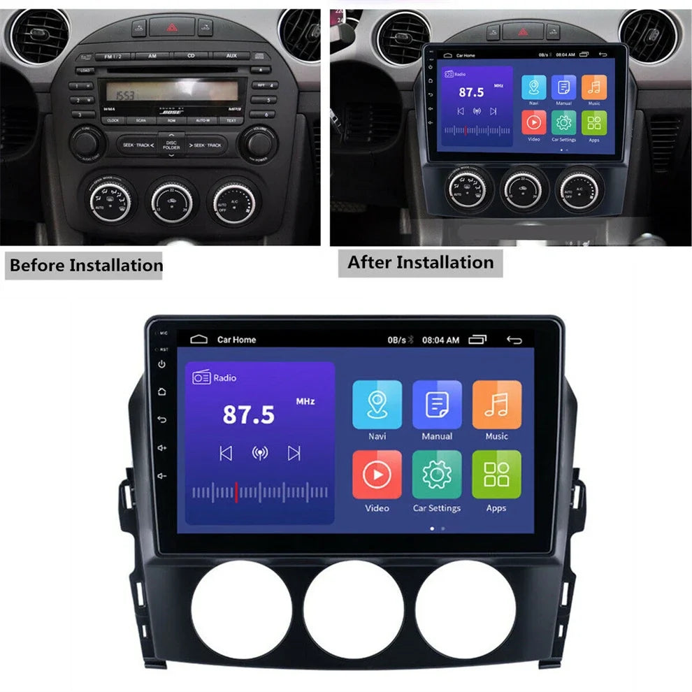 9"Inch Android 13 Car Radio Wireless Carplay Player For Mazda MX-5 MX5 III 3 NC Miata 2005-2015  Stereo Navigation GPS Head Unit
