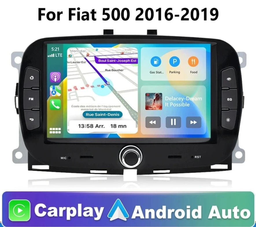 500 595 fiat abarth from 2016 restyling Android Radio Carplay GPS Bluetooth USB Car Player