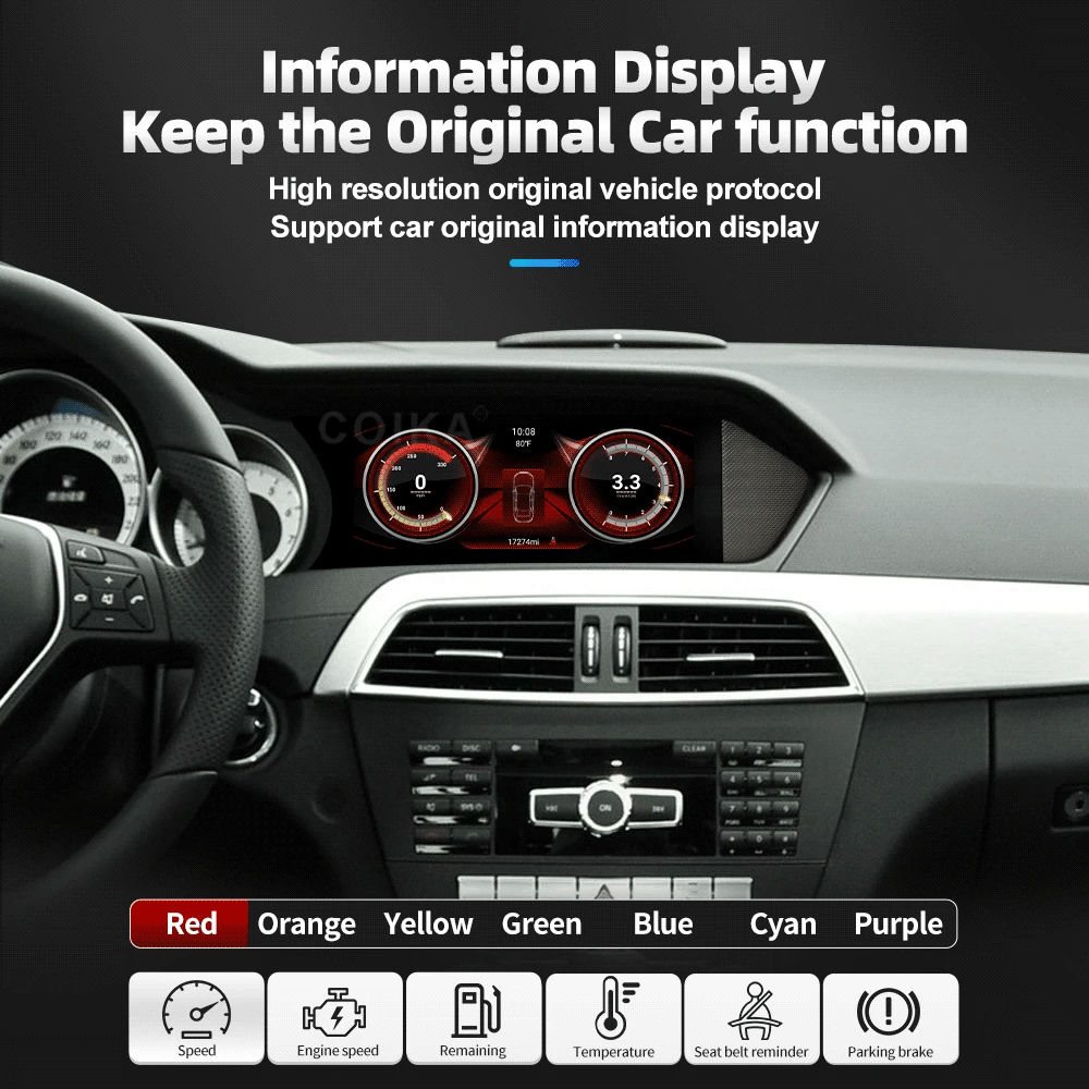 Mercedes W204 2011-2014 WIFI 4G SIM BT GPS ANDROID CARPLAY