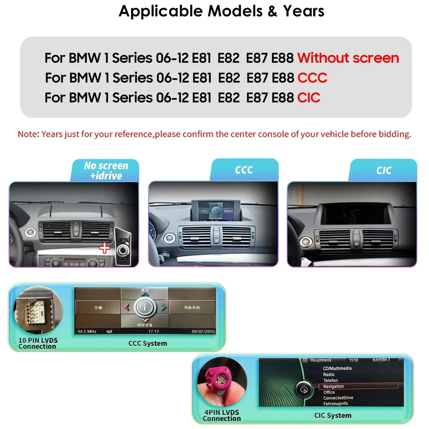 BMW 1 Series E81 E82 E87 E88 GPS Radio 4G WiFi Android 12 10.33" QLED 8+256GB CarPlay Touch Screen DSP 