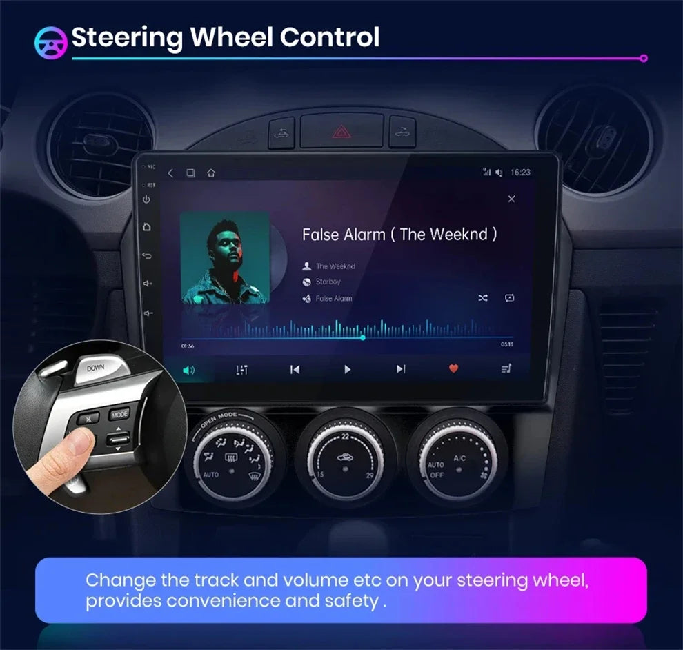 9"Inch Android 13 Car Radio Wireless Carplay Player For Mazda MX-5 MX5 III 3 NC Miata 2005-2015  Stereo Navigation GPS Head Unit
