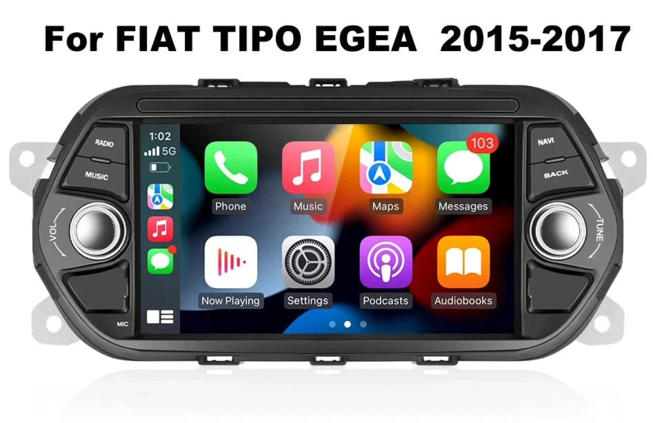 Fiat Tipo Egea 2015-2017 Multimedia Video Player GPS 2din Carplay Auto Stereo DVD Head Unit