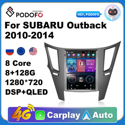 Podofo Autoradio 2Din Android Radio Carplay For SUBARU Outback 2010-2014 AI Voice 4G GPS Car Multimedia Video Player Stereo 2din