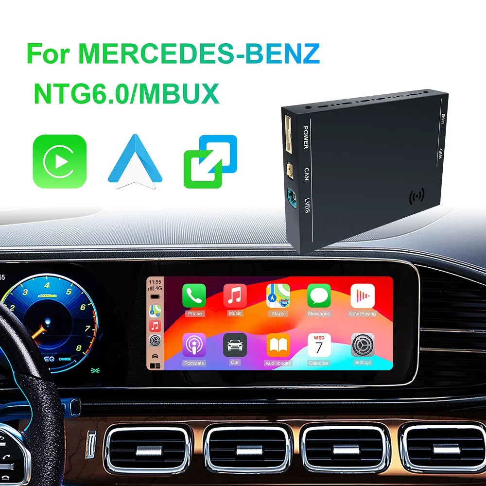 Mercedes-Benz ABCE CLA GLA GLE GLS V EQA EQS NTG 6 MBUX INTERFACE BOX CARPLAY ANDROID AUTO FULL SCREEN w177 w247 