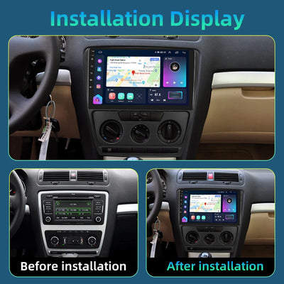 Podofo 4G+WIFI Car Audio For Skoda Octavia 2004-2014 2 Din Multimedia Player Carplay Android Auto 10.1'' DSP 8Core Car Stereo