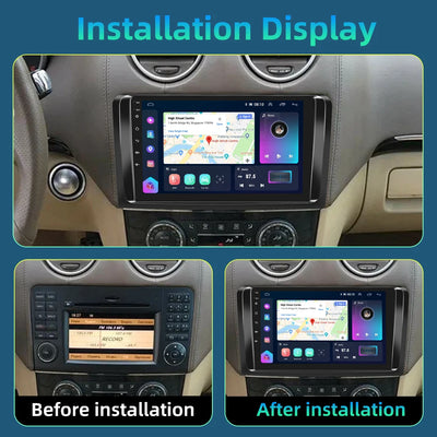 Podofo 2 Din Android Car Radio For Mercedes-Benz ML series 2005-2011 4G WIFI GPS WIFI 4G DSP Steering Wheel Remote FM Receiver
