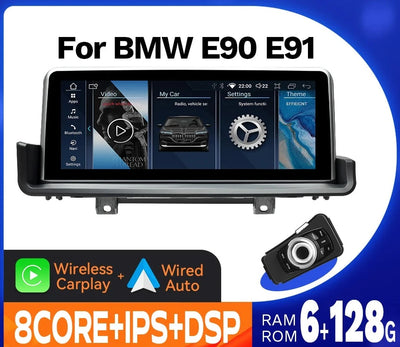 Wireless CarPlay Andorid Auto Car Radio For BMW E90 E91 E92 E93 2005-2012 AI Voice Multimedia GPS 2din Autoradio 128GB