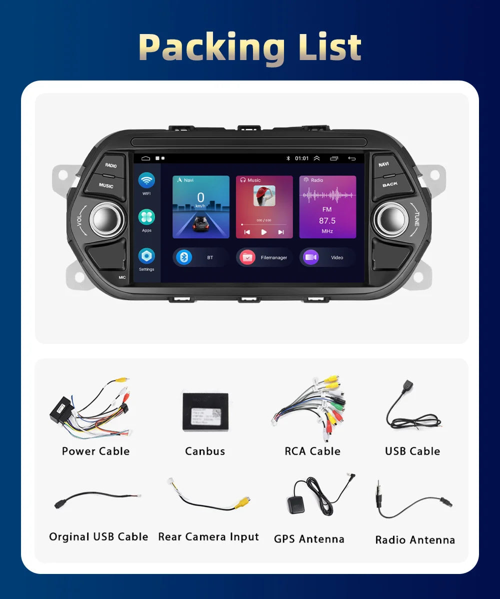 Fiat Tipo Egea 2015-2017 Multimedia Video Player GPS 2din Carplay Auto Stereo DVD Head Unit