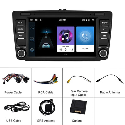 Podofo Android 11 Car Radio Audio MP5 Player FM Radio For Skoda Octavia II/MK2 /Yeti/Rapid/Rapid Spaceback/Roomster/Superb