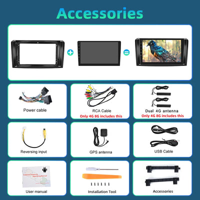 Podofo 2 Din Android Car Radio For Mercedes-Benz ML series 2005-2011 4G WIFI GPS WIFI 4G DSP Steering Wheel Remote FM Receiver