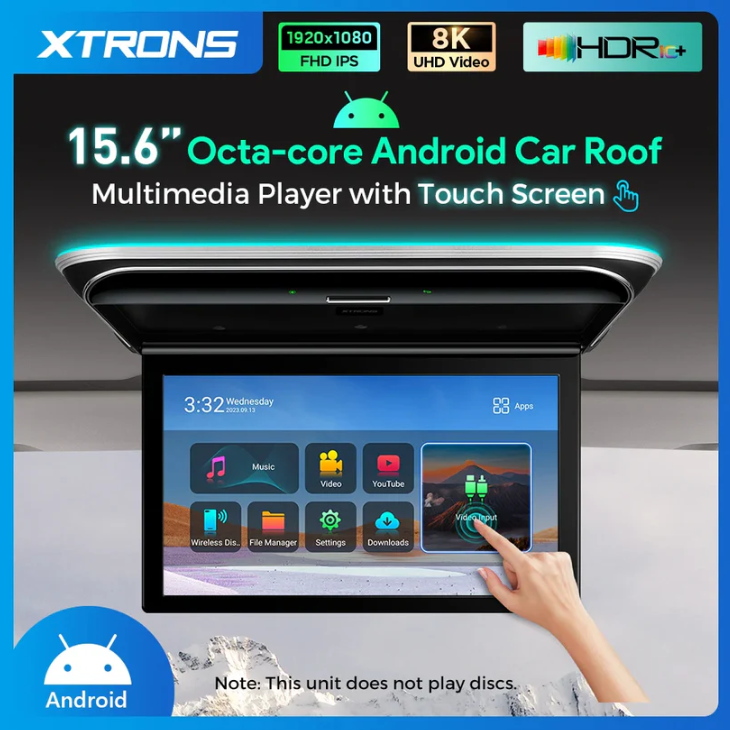 15.6" Android Roof Screen Touch Screen FHD IPS 1920*1080P HD Digital Video Built-in Speaker 