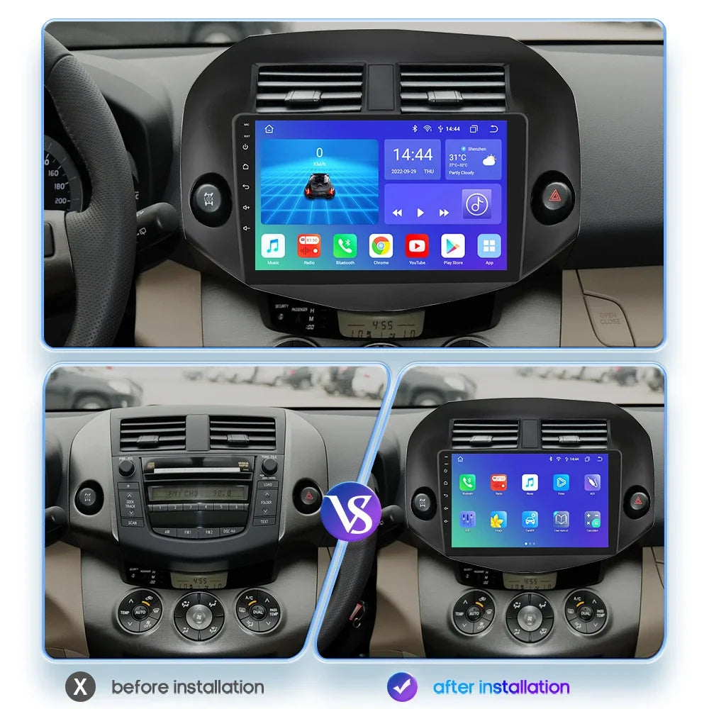 4G-LTE Android 12 Car Radio for Toyota RAV4 3 XA30 2007 - 2011 Navi GPS Multimedia Video Player Auto Stereo Carplay Head Unit BT