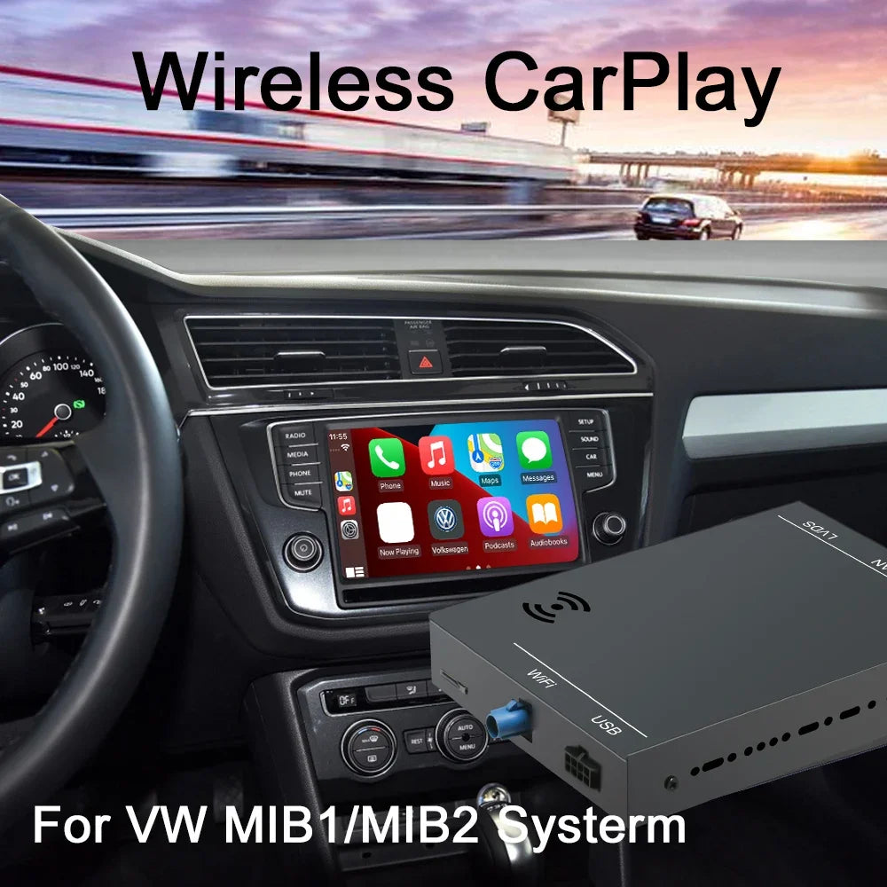 VOLKSWAGEN SEAT SKODA Wireless Carplay Box Android Auto MIB/MIB2 Mirror Link