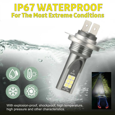 4Pcs Mini H7 + H7 Combo LED Headlight Kit Bulbs High Low Beam 120W 26000LM 6000K Kit Waterproof LED Headlight Dropshipping