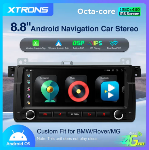 BMW E46 / Rover 75 / MG ZT 8.8'' Android 13 2+32GB Car Radio Car Multimedia Player DSP CarPlay Android Auto 4G IA8246BLHS 