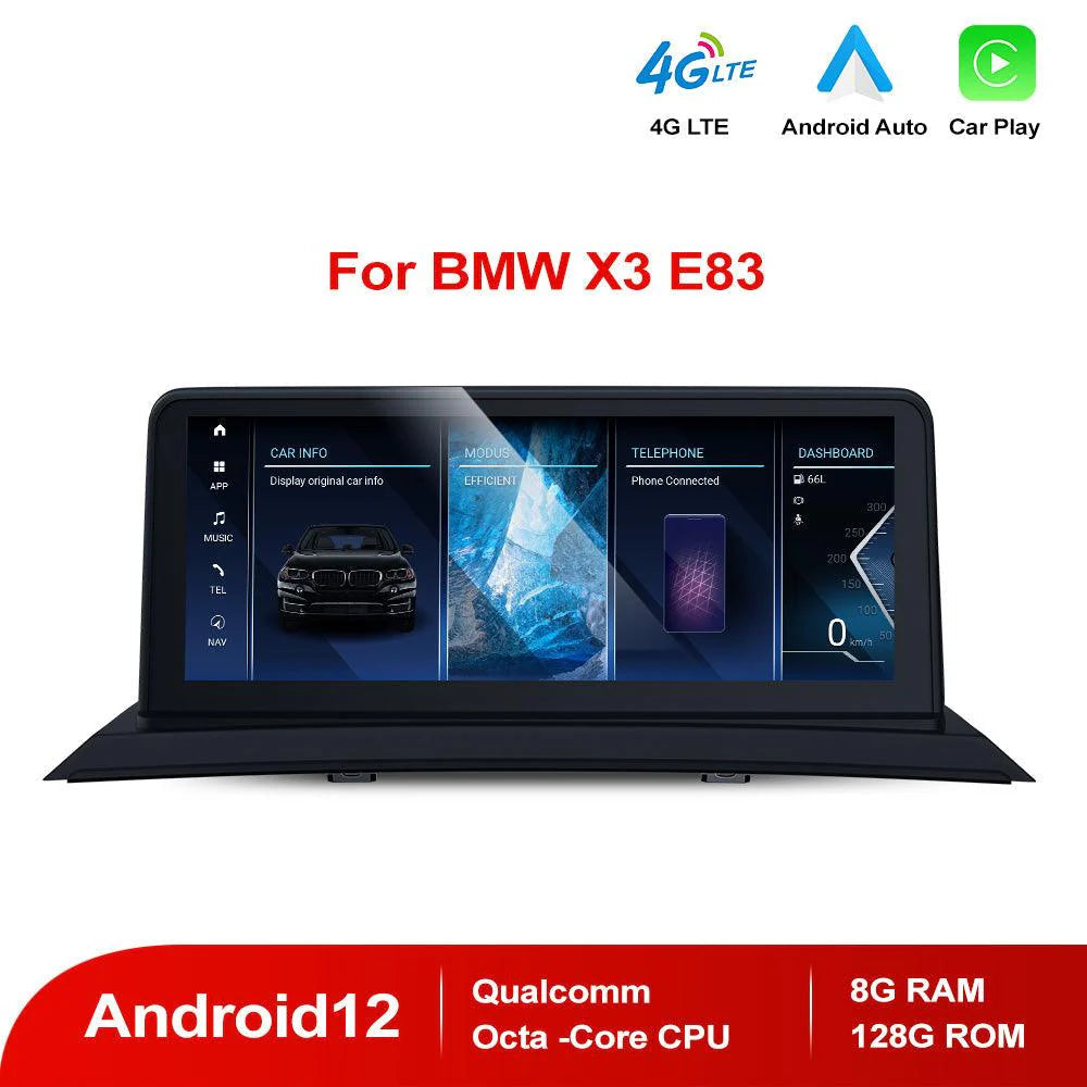 10.25" Android 13.0 8G+128G Qualcomm Snapdragon Octa-core IPS Interfaccia auto Navigazione intelligenteCore Radio Multimedia DVD Auto per BMW X3 E83 2003-2010 GPS