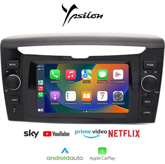 4/64GB 8 CORE LANCIA Y YPSILON 2012-2021 AUTORADIO CAR TABLET 7 POLLICI ANDROID AUTO APPLE CARPLAY WIFI GPS USB