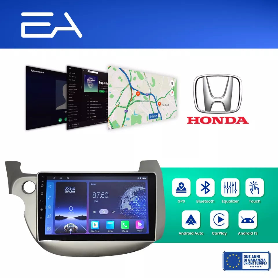 Honda Jazz 2007-2013 9" Car Tablet Carplay Android Auto gps navi wivi bluetooth