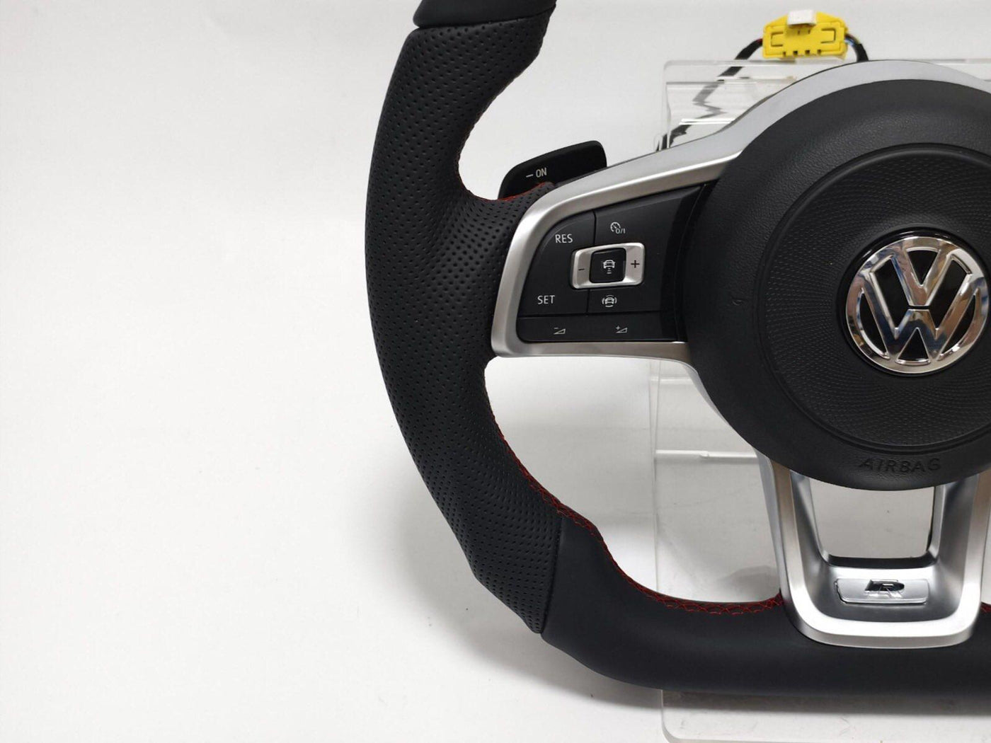 VOLANTE VOLKWAGEN VW CUSTOM PERSONALIZZATO "R" STEERING WHEEL PELLE PADDLE ALLUMINIO GTI