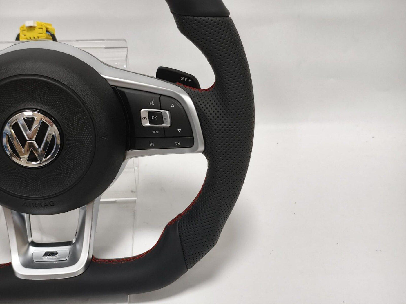VOLANTE VOLKWAGEN VW CUSTOM PERSONALIZZATO "R" STEERING WHEEL PELLE PADDLE ALLUMINIO GTI