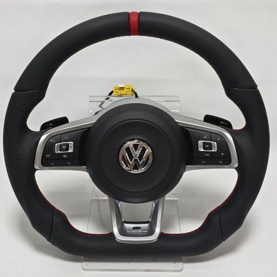 VOLANTE VOLKWAGEN VW CUSTOM PERSONALIZZATO "R" STEERING WHEEL PELLE PADDLE ALLUMINIO GTI